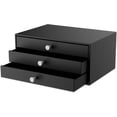 thumbnail image 1 of Metal Desk Top Drawers, Small Table Organizer with 3-Drawer Storage Organizer for A4 File, Desk File Storage Organization for Office, Home, No Assembly Required, Black, 1 of 7