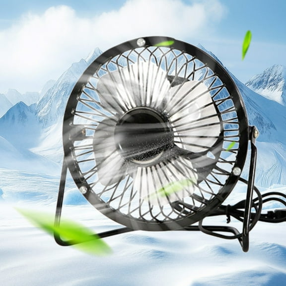 Metal Desktop Fan Mini Quiet Personal Cooling Fan Retro Design Electric Portable Air Circulator Computer Laptop PC Connector Charger Mini Fan