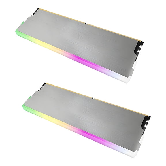 Metal Desktop Memory Coolers with ARGB Light for Windowed Tower Styling, Heat Spreader Shell Set, 2 Pack Upgrade Display