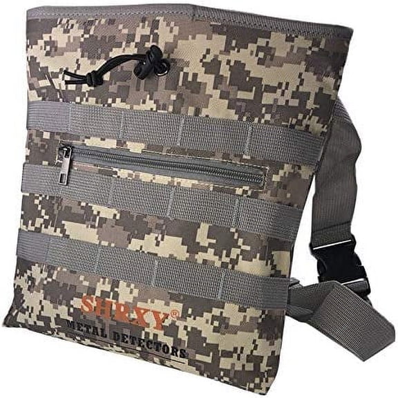 Metal Detecting Digger's Pouch Finds Bag Camo Drawstring Combo Pick Up Waist Pockets for Treasure Hunting