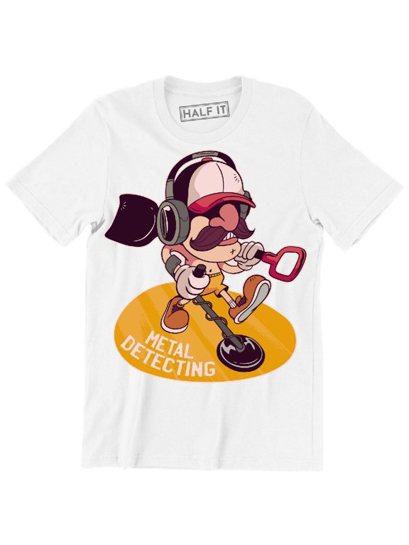 Metal Detecting Funny Cool Man With A Big Moustache T-Shirt