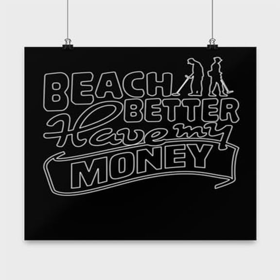 Metal Detecting Adventure - Beach Lovers Decor - 13x13 Poster Print - Coastal Style