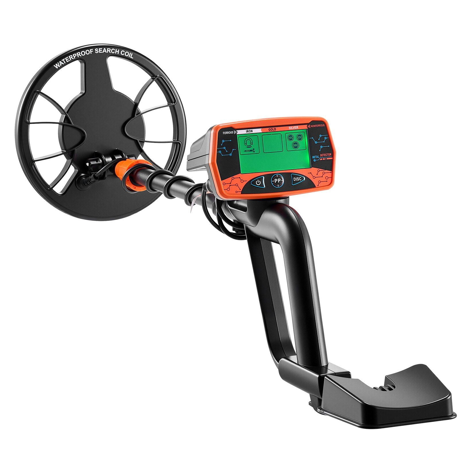 Metal Detector for Adults, 8", Professional High Accuracy Gold Detector, IP68 Waterproof Search Coil with Display, Headphones, 3 Modes, Adjustable Length, for Detecting Gold Treasure Hunting
