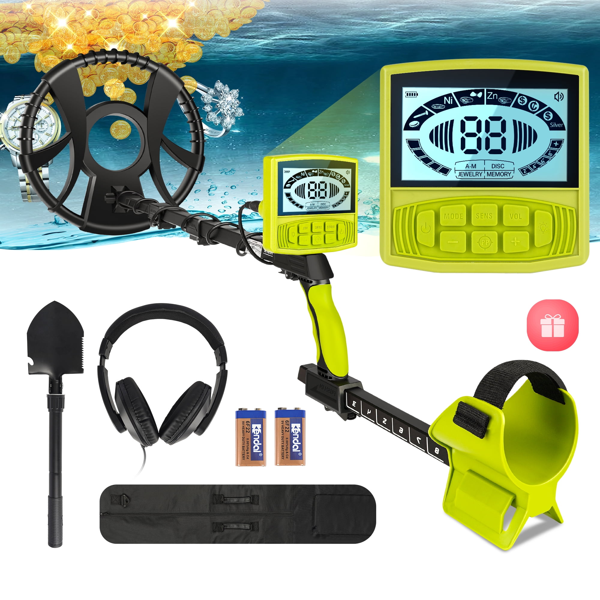 Metal Detector for Adults Kids Waterproof, BTMWAY Professional Higher  Accuracy Gold Detector - 5 Detection Modes | Bigger Backlit LCD Display |  New