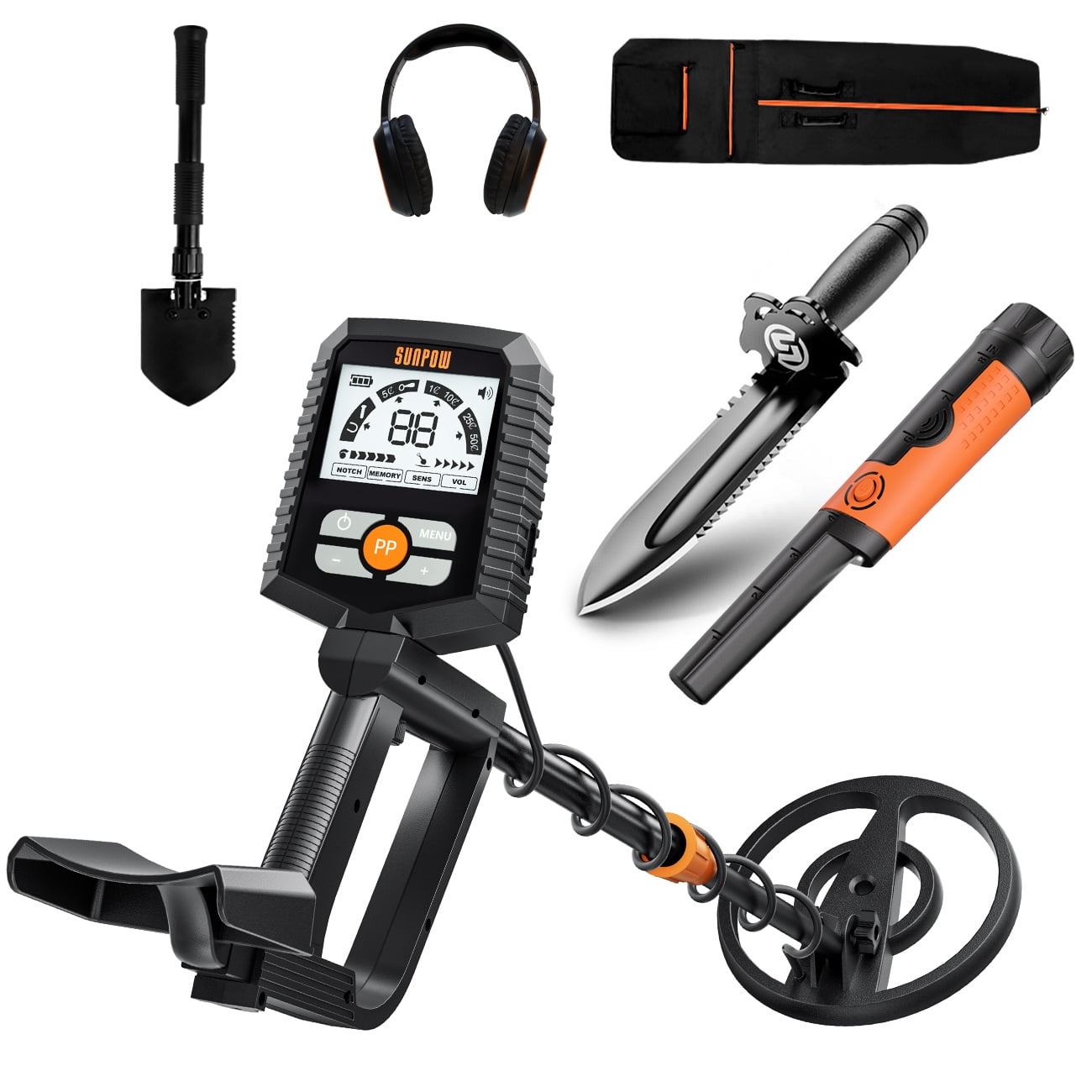 Metal Detector for All Ages: Waterproof Design for Gold Hunting, Reliable Anti-Interference Technology, Clear LCD Screen, Multiple Modes, IP68 Coiled Head