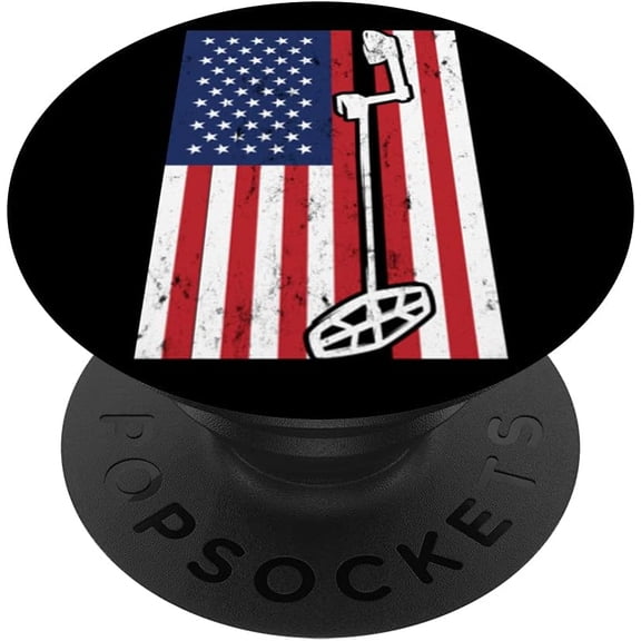 Metal Detector American Flag Metal Detecting PopSockets Swappable PopGrip
