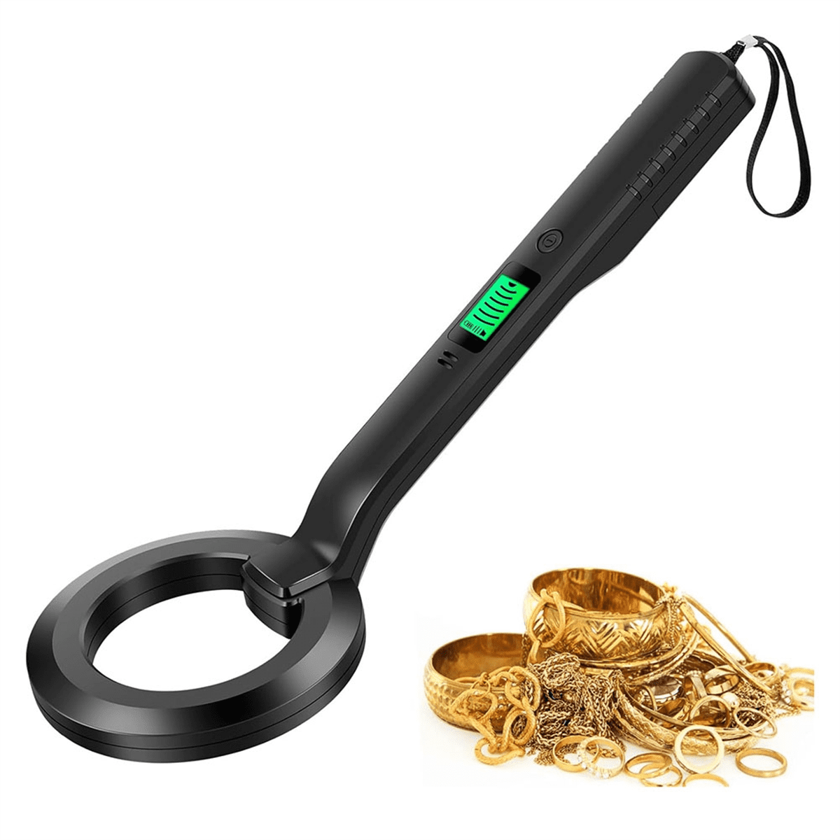 Metal Detector, Detector with Audible & Alerts, 360° Scanning Handheld Metal Detector Treasure Finder for Metal Object,1 * handheld metal detector,Black