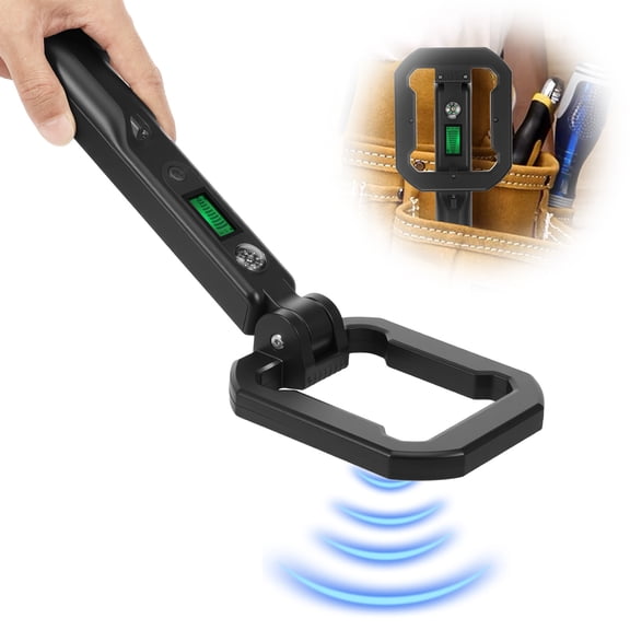 Metal Detector Pinpointer, High Sensitivity 360° Full Range Detection with LCD Screen, Foldable Handheld Metal Detector with Sound & Vibration Alarm, Black