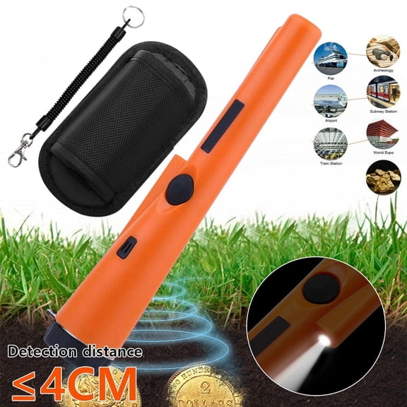 Waterproof Metal Detector Pinpointer, High Sensitivity 360 Handheld Metal Detector with Vibration Alert, LED Light, for Gold, Coin, Relic Hunting, Underwater Detection