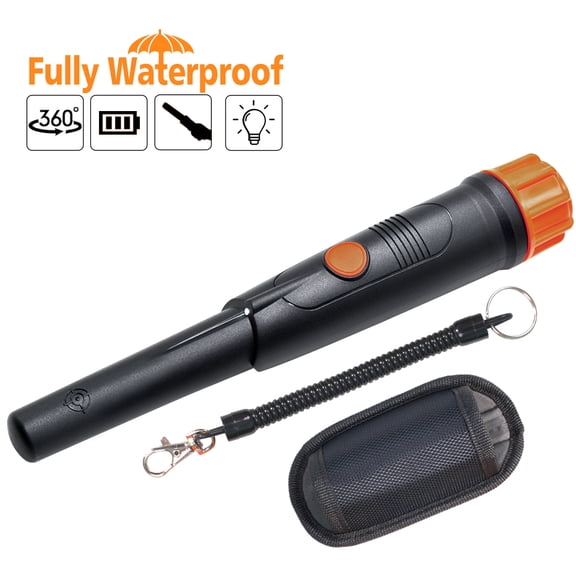 Metal Detector Pinpointer, IP68 Fully Waterproof Handheld Pin Pointer Wand with 360 Search, 3 Modes (Vibration/Buzzer), High Accuracy Treasure Hunting Tool with Belt Holster for Adults & Kids