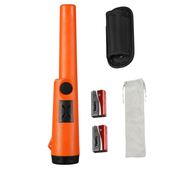 Metal Detector Pinpointer, Partial Waterproof Handheld Pin Pointer Wand, 1.96" Detection Depth, 3 Modes, Treasure Hunting Probe with Holster, Waterproof Bag and 9V Battery, for Adults and Kids