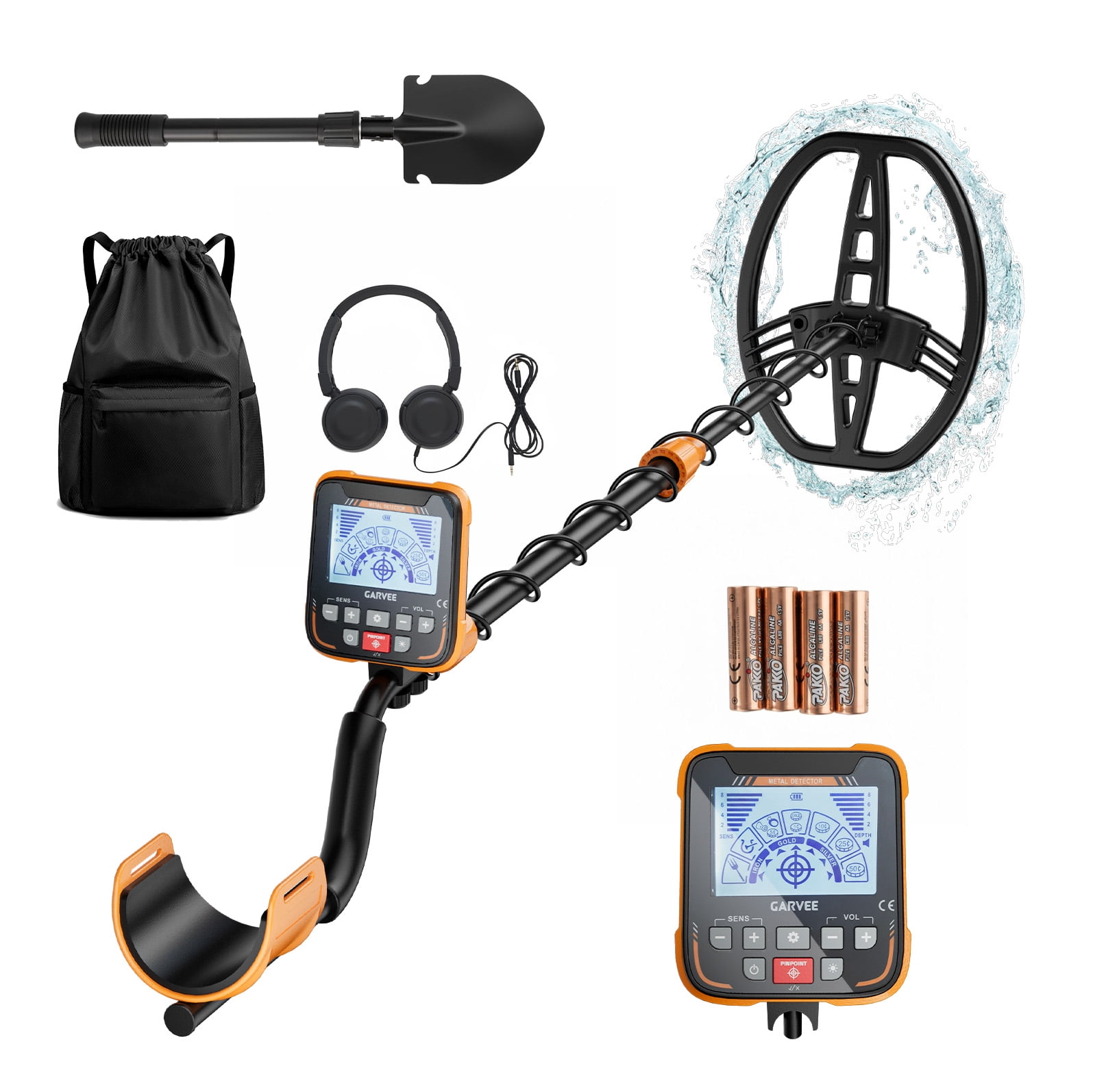 Metal Detector for Adults & Kids, Waterproof Metal Detectors with High Accuracy 11" Search Coil, All Metal & Disc Modes for Gold Detector