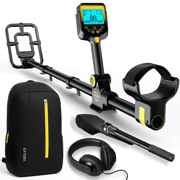 Metal Detector for Adults Waterproof - Adjustable Retractable Foldable Metal Detector Waterproof High Accuracy Gold Detector, Backlit LCD Display,Up to 20 Hours of Extended Runtime, Adjustable Retrac