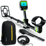 Metal Detector for Adults Waterproof - Adjustable Retractable Foldable Metal Detector Waterproof High Accuracy Gold Detector, Backlit LCD Display,Up to 20 Hours of Extended Runtime, Adjustable Retrac