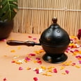 thumbnail image 1 of Metal Dhoop Holder – Round Black Incense Burner Loban Dani Stand for Home, Office, Temple & Puja – Durable Metal Dhoop Dani with Ventilated Lid, 1 of 4