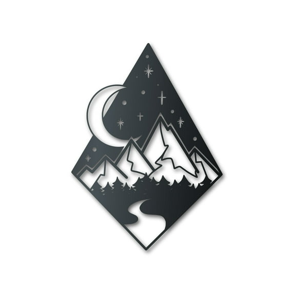 Metal Diamond Mountain Sky Wall Art | Indoor Outdoor 18