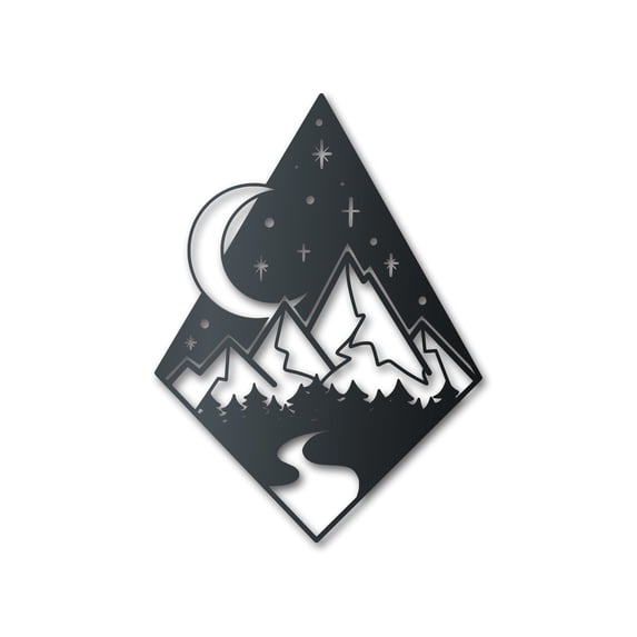 Metal Diamond Mountain Sky Wall Art | Indoor Outdoor 24