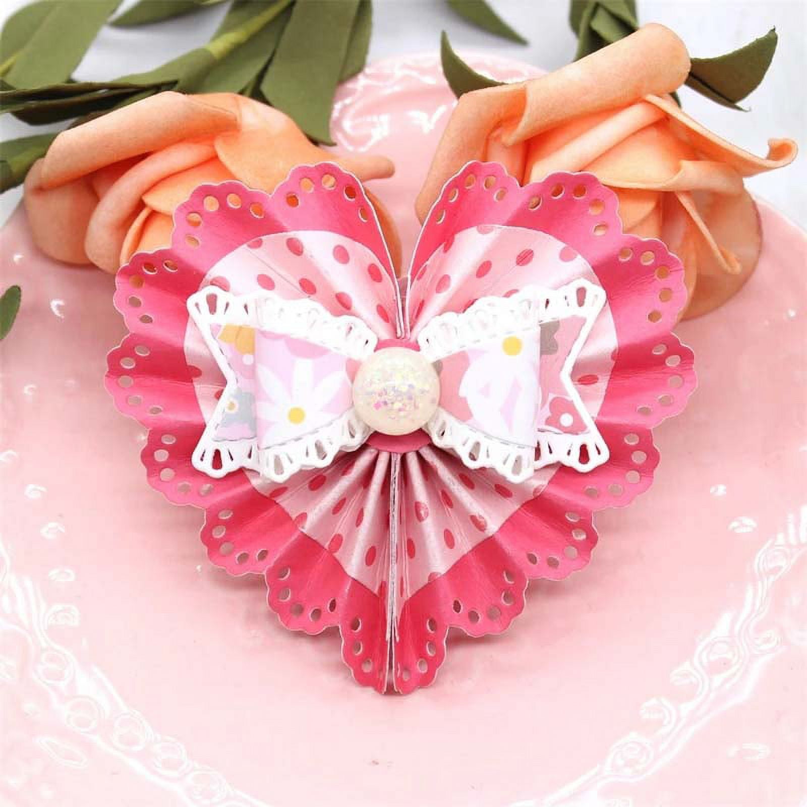 Metal Die Cuts, Heart Rosette Cutting Dies for DIY Scrapbooking Album ...