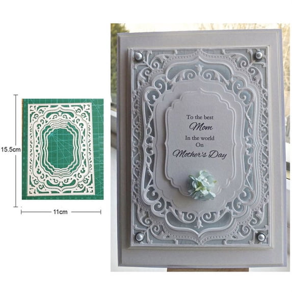 Metal Die Cuts, Lace Rectangle Frame Cutting Dies Stencil for DIY Scrapbooking Album Decorative Embossing Template