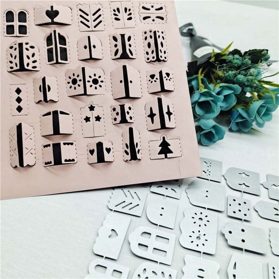 Metal Die Cuts, Mini Window Door Set Cutting Dies for DIY Scrapbooking Album Decorative Card Making Craft DIY