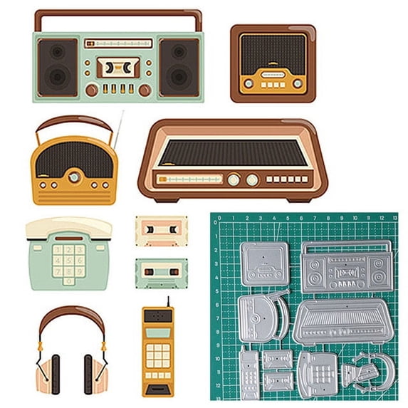 Metal Die Cuts, Retro Radio Cutting Dies Stencils for DIY Scrapbooking Album Decorative Die Cuts Paper Cards Craft