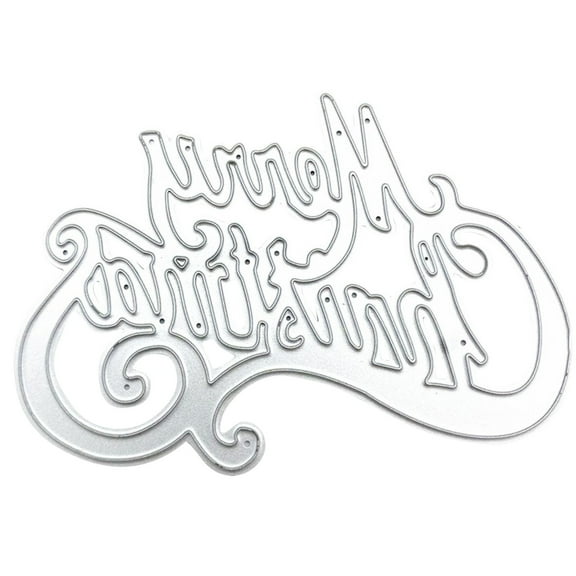 Metal Die Cutting Dies, Scrapbooking Stencil, Merry Christmas DIY Paper Card Decor, Carbon Steel 7.5x5cm High Precision Craft Tool for Album Embossing and Paper Cutting