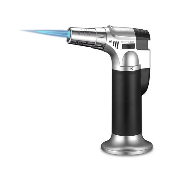 Metal Direct Torch Lighter,Windproof Flame,with Safety Lock,Inflatable,Multifunctional Lighter,Suitable for Gifting to Men and Relatives (Butane not Included)