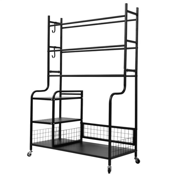 Metal Disc Golf Holder Rack, Multi-Tier Adjustable Shelving Unit for Storage, Garage Closet Sport Gear Organization