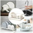 thumbnail image 1 of Metal Dish Drying Rack for Kitchen Counter Space Saving Stainless Steel Drainer with Removable Utensil Holder Large Capacity Organizer for Plates Cups Bowls Cutlery, 1 of 4