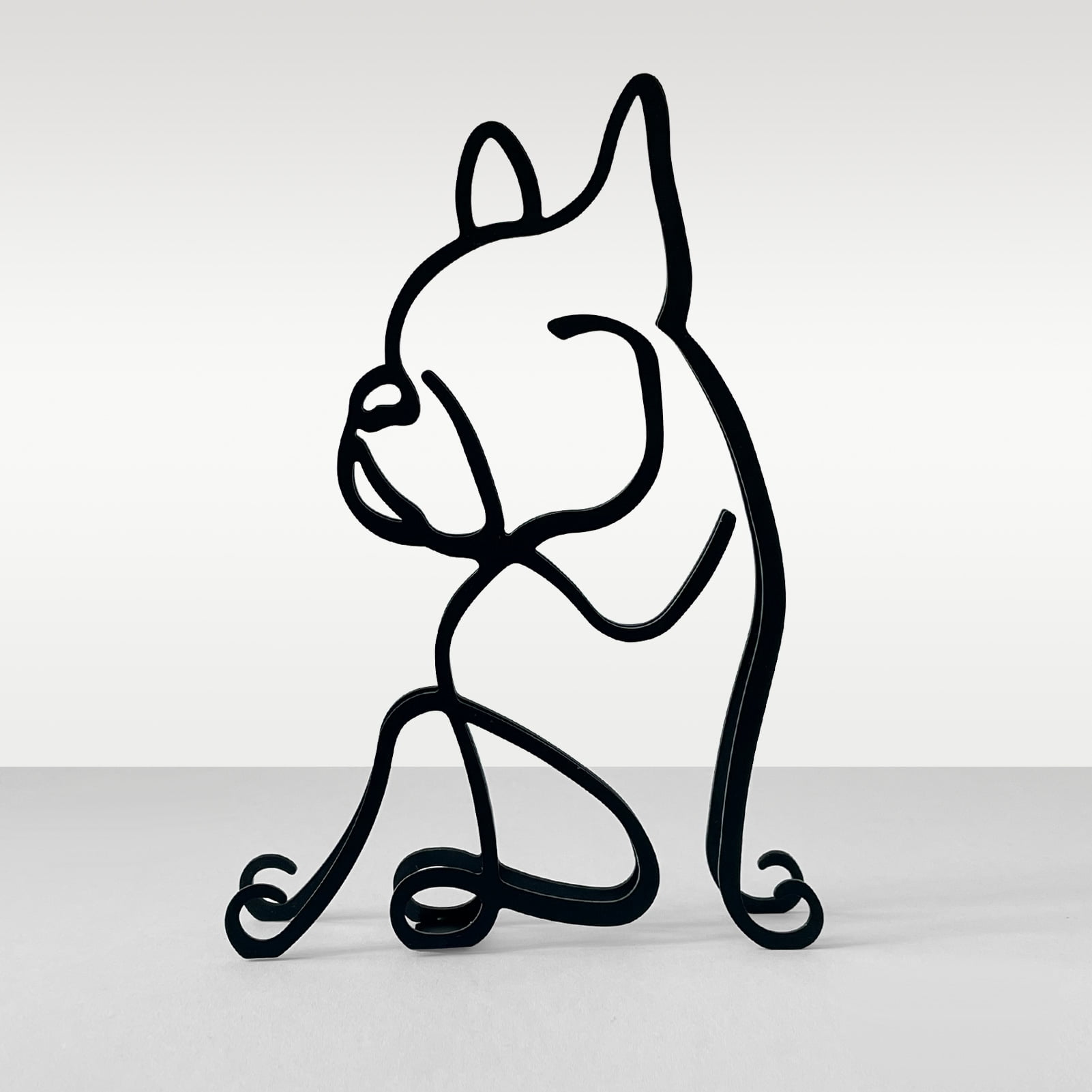 KOLYMAX Minimalist Dog Wall Art Sculpture - Abstract Metal Wire Beagle Statue, Black (5.2"x5.6")