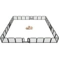 thumbnail image 1 of Petorldog 24" Metal Playpen, 32 Panels, Indoor & Outdoor Fence for Large/Medium Dogs | Black-Silver, 1 of 8