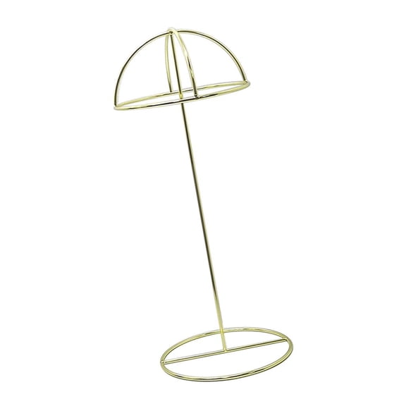 Metal Dome Shaped Hat Holder Stand Tabletop Jewelry Scarf Display Rack - Golden, L L