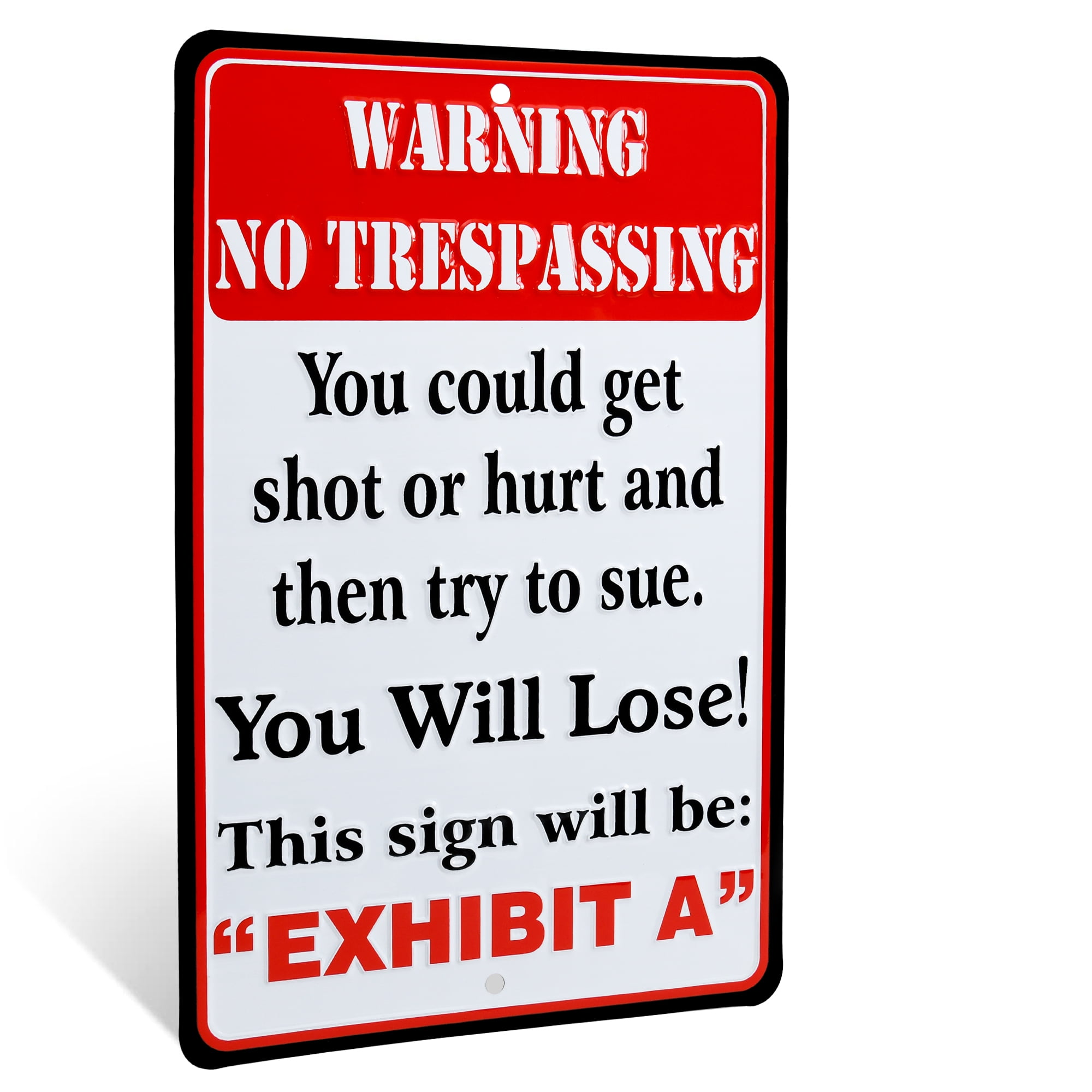 Don't Trespass You Will LOSE Tin Sign