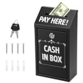 thumbnail image 1 of Metal Donation Box with Lock Slot 10.24 x 5.71 x 2.95'' Safe Suggestion Charity Collection Donation Money Lock Box Cash Drop Money Case for Home Office Outdoor Door, 1 of 7