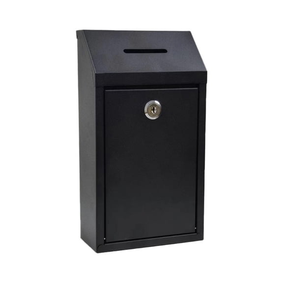 Metal Donation Box with Practical Lock Safe Drop Box for Home Outdoor