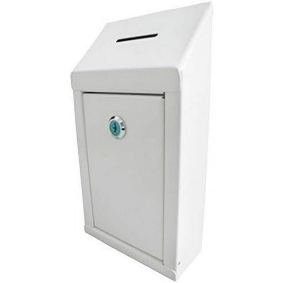 Metal Donation Box with Top Coin Slot and Lock with 2 Keys