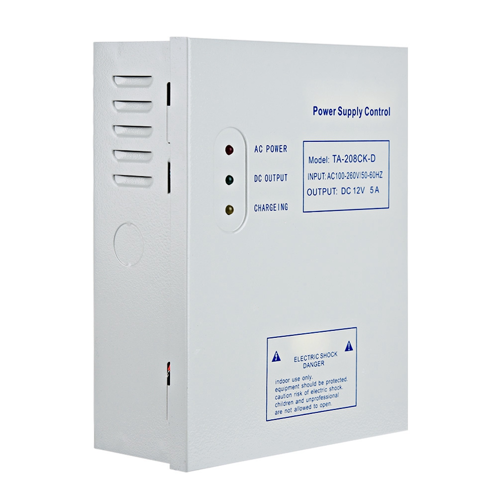 Metal Door Access Control System Switch Power Supply, Access Control Power Supply, DC 12V/5A For