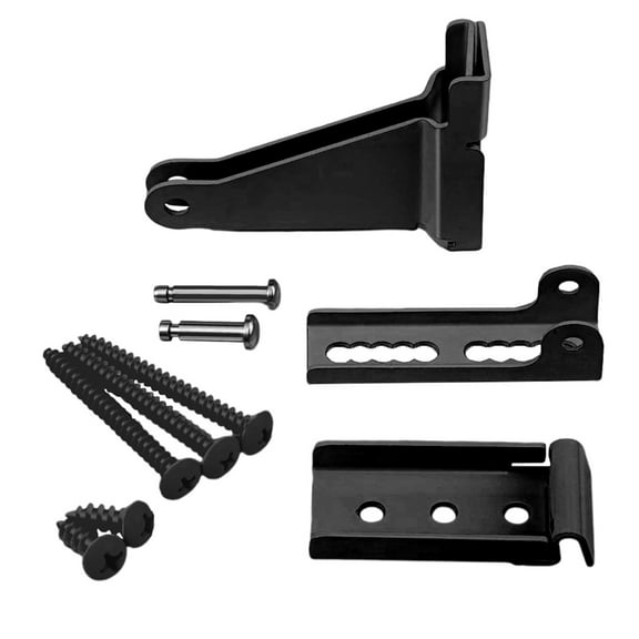 Metal Door Closer Bracket Kit Replacement Parts Jamb Door Bracket Base with Hardware White Black Compatible Storm Resistant Easy Replace Installation(black)