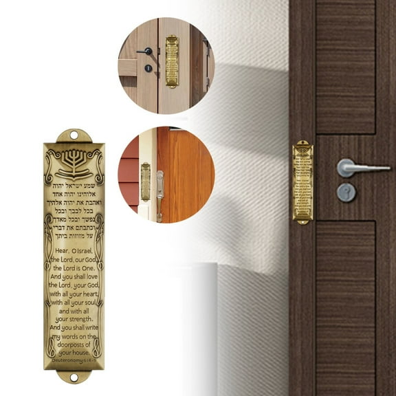 Metal Door Mezuzah Decoration Door Mezuzah Cover for Rustproof Mezuzah Plaque Door Window Decoration Blessing,Home Essentials,Practical Use,Interior Use,Stylish Design,Enhance Home Aesthetics