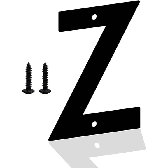 Metal Door Numbers, Home Address Letters for Outdoor Mailbox, Modern Numbers for Homes, Apartments, Hotels, Garages, Farms (3 Inches, Z), Blac