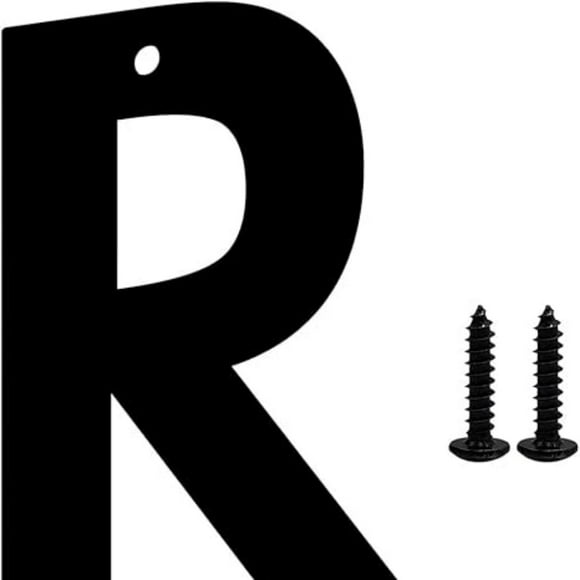 Metal Door Numbers, Home Address Numbers, Metal Outdoor Mailbox Number, Address Letters, Modern Metal Numbers Letters for Homes, Apartments, Hotels, Garages, Farms (3 Inches,R), Black-R