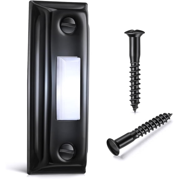 Metal Doorbell Push Button, Heavy Duty Metal Door Bell Wired Button LED Lighted Wall Mounted Door Bell Push Buttons for Home Universal Garage Opener Switch Property in Copyright(Black)