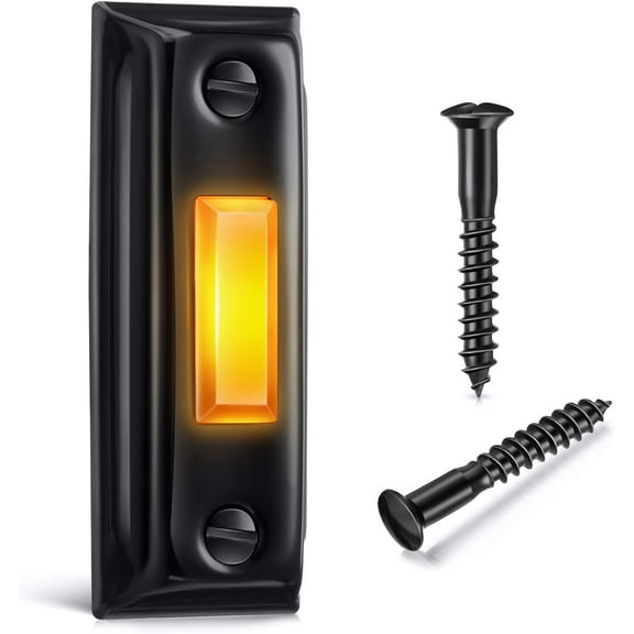 Metal Doorbell Push Button, Heavy Duty Metal Door Bell Wired Button LED Lighted Wall Mounted Doorbell Push Buttons for Home, Universal Gara Door Opener Switch Property in Copyright(Black)