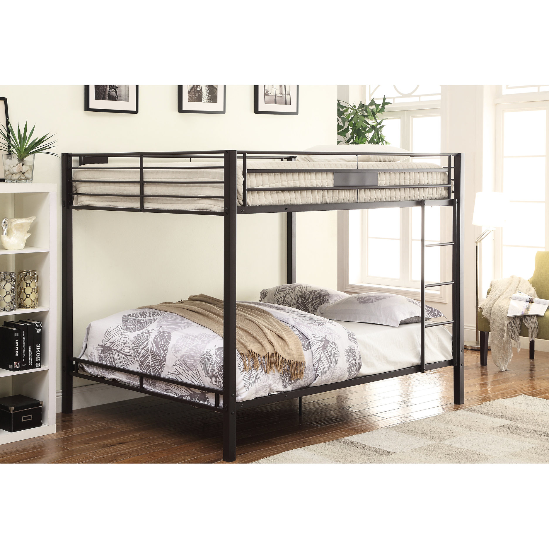 Metal Double Queen Bunk, 40" Rail Gap | Stacked Design, Supportive ...