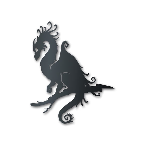 Metal Dragon Tree Stake | Fantasy Dragon Sign | Indoor Outdoor 12