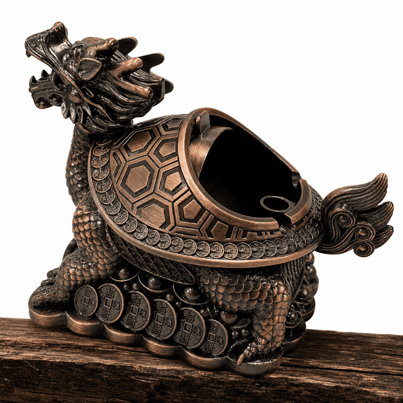 Metal Dragon Turtle Statue D1 Bronze 5 Lucky Charms Home Decor