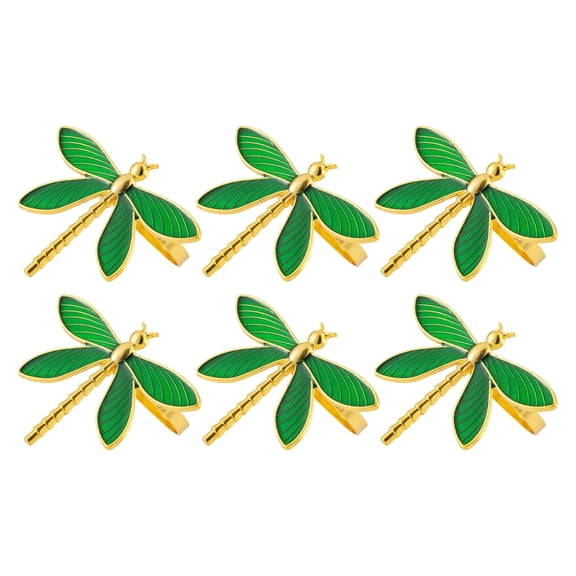 Metal Dragonflies Napkin Rings For Dining Table Elegant Handcrafted Drip Glazes Designs Napkin Holder Accessories