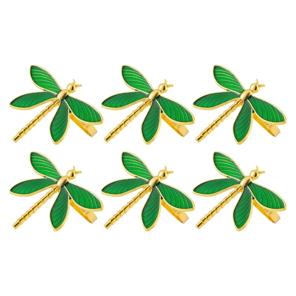 Metal Dragonflies Napkin Rings For Dining Table Elegant Handcrafted Drip Glazes Designs Napkin Holder Accessories