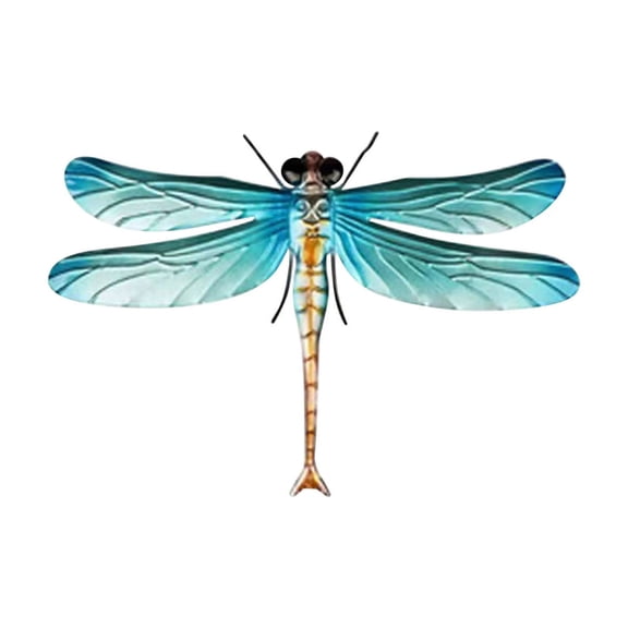 Metal Dragonfly Wall Art Hanging Sculpture Indoor Outdoor Fence Decoration for Garden Patio Living Room Bedroom