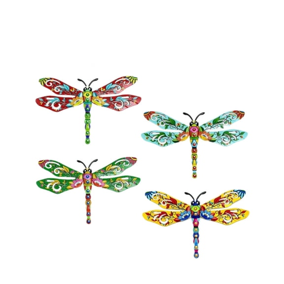 Metal Dragonfly Wall Decor, Outdoor Yard Art & Fence Decorations for Wall, Fence, Courtyard, Porch, Patio, Lawn & Garden, Metal Sculpture Home Decor(RL 4 PCS)